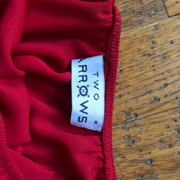 Two Arrows red off the shoulder top - Picture 2 of 4